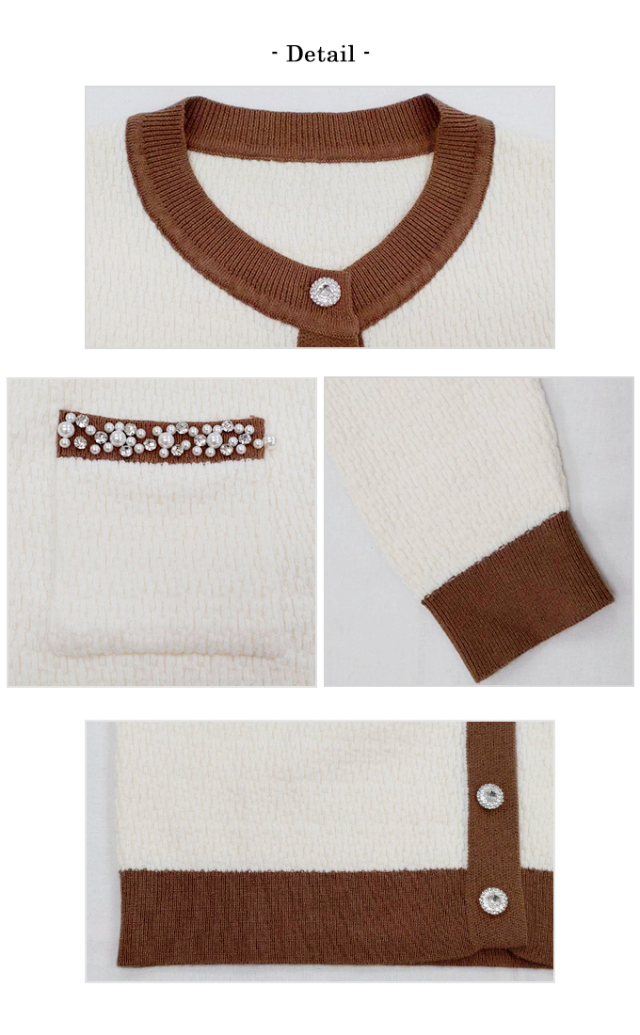 バイカラーニットカーディガン【7f-831-05970】