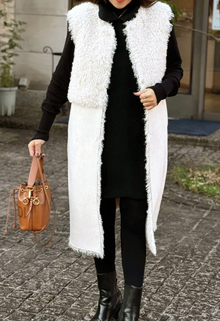 2WAYトスカーナラム風ロングジレ【7f-146-07006】