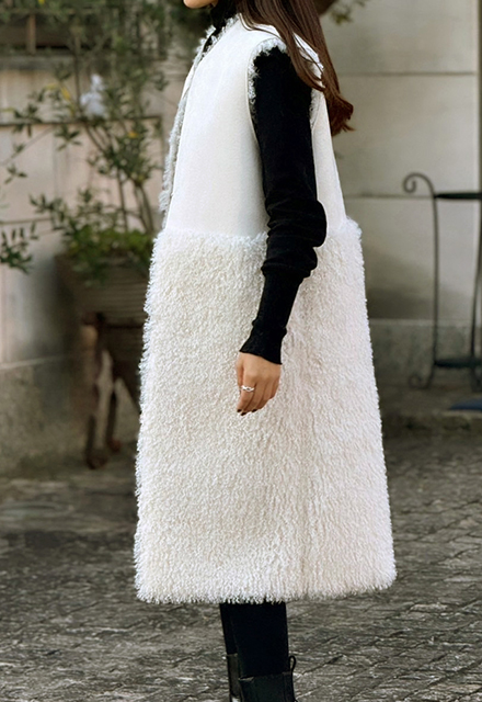 2WAYトスカーナラム風ロングジレ【7f-146-07006】