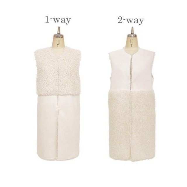 DAMA カルガンラムファーニットロングジレ 2WAYトスカーナラム風ロングジレ【7f-146-07006】