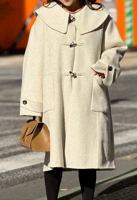 ビッグカラーウールダッフルコート【7f-831-05959】