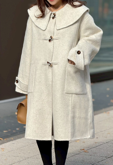 ビッグカラーウールダッフルコート【7f-831-05959】