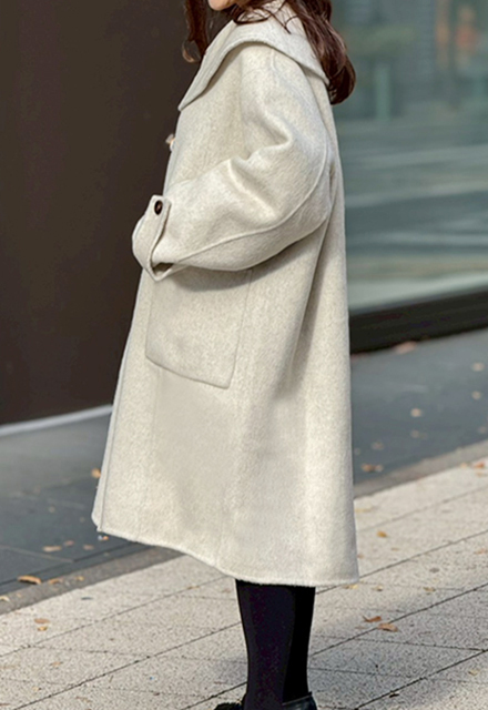 ビッグカラーウールダッフルコート【7f-831-05959】