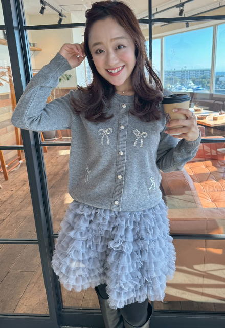 美品 ヴァレンチノ 21年製 スパンコール装飾リボン ニットセーター S YUNA SANTA】スパンコールケーブルミックスニット | 小柄・低身長女性