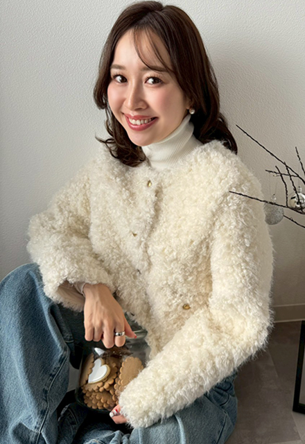 FOXEY 系列 ADEAM ふわふわショートシャギーコート ボンバージャケット FOXEY 系列 ADEAM ふわふわショートシャギーコート ボンバージャケット