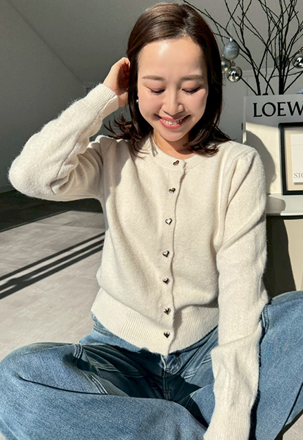 ハートボタンカーディガン【7f-831-06036】