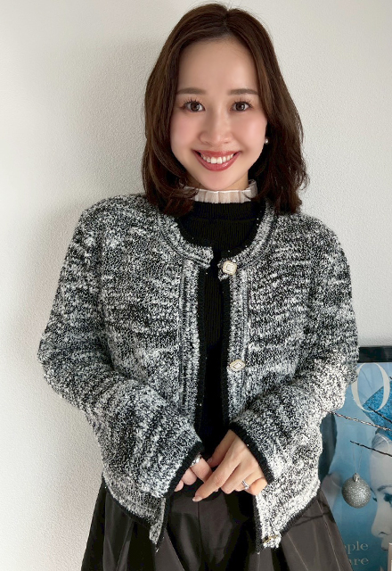 ウール混紡 マルチカラー カーディガン I am I in fact（アイアムアイインファクト）の「マルチカラー 数字