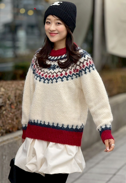 ノルディック柄ニット【7f-831-06097】