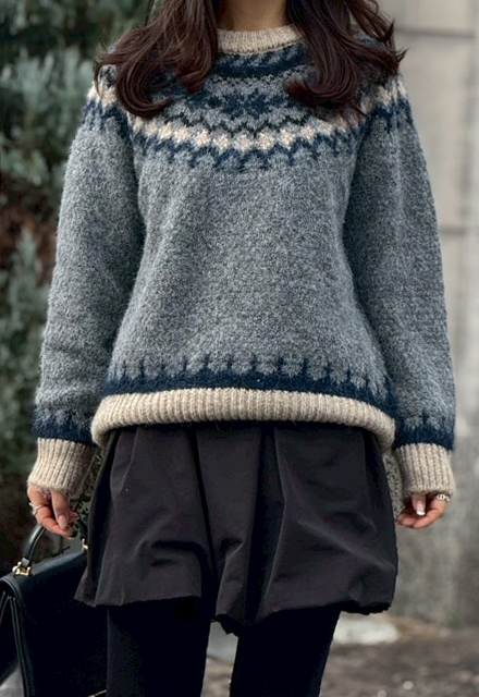 ノルディック柄ニット【7f-831-06097】