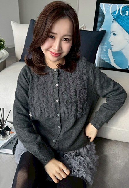 フリルミックスカーデ【7e-831-06119】