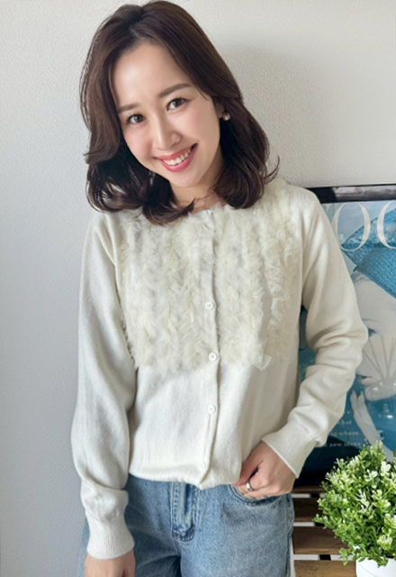 フリルミックスカーデ【7e-831-06119】