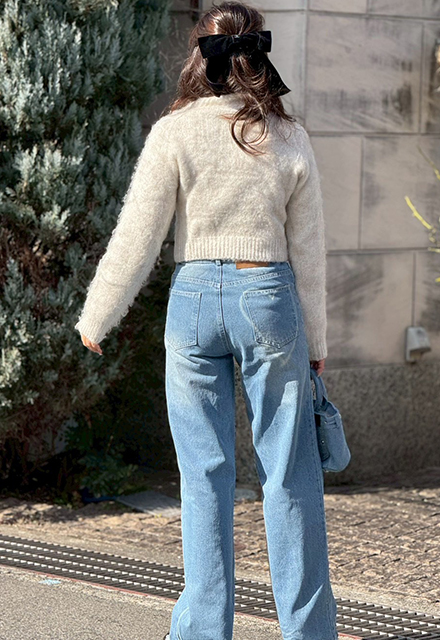 バックハート柄デニムパンツ【7e-831-06130】