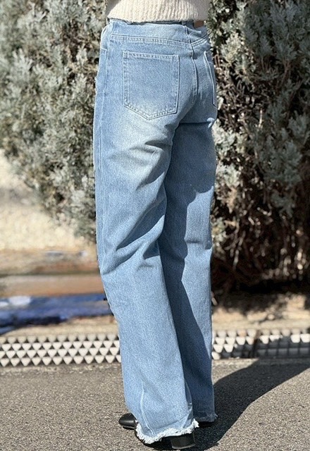 バックハート柄デニムパンツ【7e-831-06130】