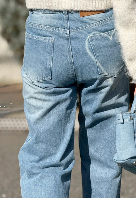 バックハート柄デニムパンツ【7e-831-06130】