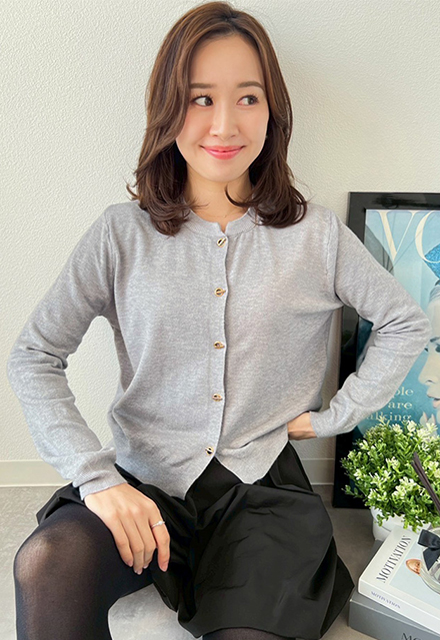 バックル釦カーディガン【7e-831-06129】