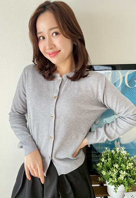 バックル釦カーディガン【7e-831-06129】