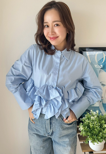 フリルヘムタックブラウス【ネコポスOK】【7e-831-06107】