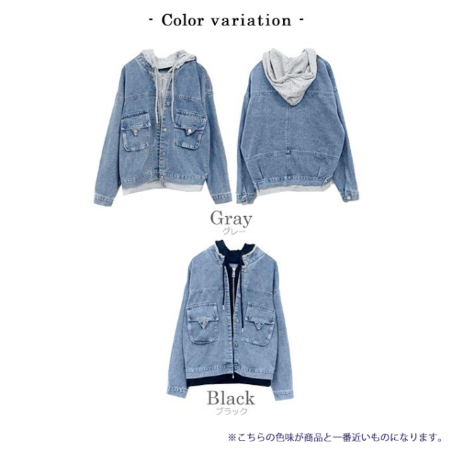 パーカードッキングデニムJK【7e-831-06126】