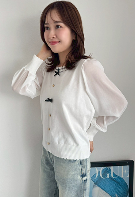 【新品未使用】シアースリーブニットプルオーバー♡サイズ36 シアースリットスリーブニット | NATURAL BEAUTY BASIC（ナチュラル