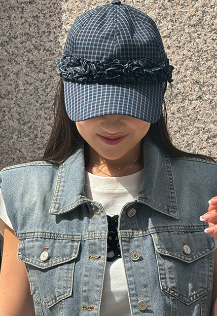 2WAYチェック柄キャップ【7e-831-06229】