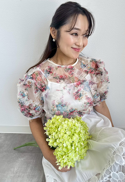シアーフリルフラワー半袖トップス【ネコポスOK】【7e-831-06459】