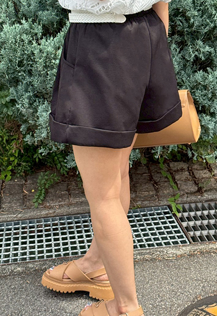 ロールアップタックショートパンツ【7e-831-06532】