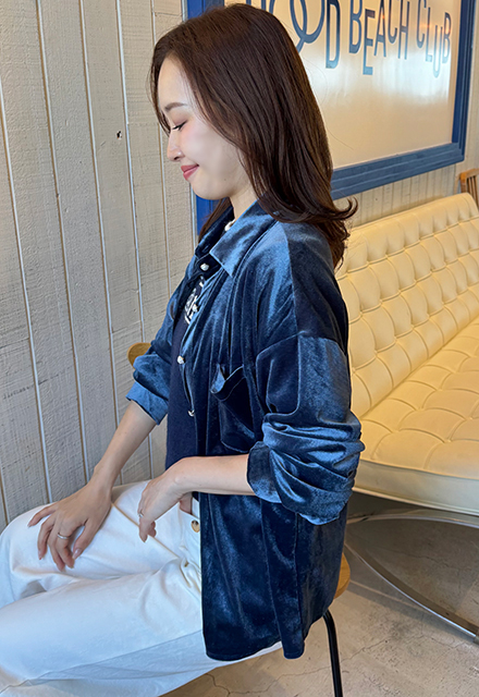 深瀬着用 doublet ベロアシャツ パールボタンベロアシャツ【7d-831-06705】