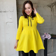 リボン付きリブ切替え裾フレアニット【8a-122-01981】