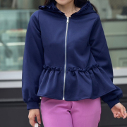 ギャザーフリルジップフーディ【7g-831-05228】