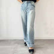 ヴィンテージ風ウォッシュデニムパンツ【7g-831-05448】