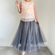 ボリュームロングチュールスカート【7g-831-05352】