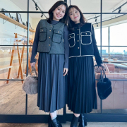 ベスト＆プリーツワンピースセット【7f-831-05834】