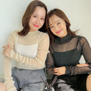 シアーハイネックラメトップス【ネコポスOK】【7f-831-05876】