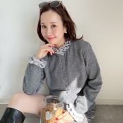 フリルレイヤードデザインカーディガン【7f-831-05877】