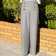 ダブルボタンワイドパンツ【7f-174-02624】