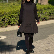 ヘムバルーンキルティングミニワンピ【7f-831-05994】