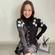 フラワー刺繍カーディガン【7f-831-05957】