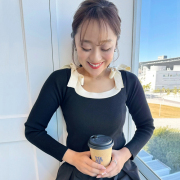 肩リボン×配色スクエアネックニット【7f-831-06014】