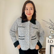 ツイード風ニットJK【7f-831-05982】