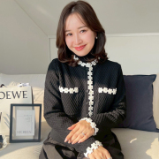 フラワートリムカーディガン【7f-831-05954】