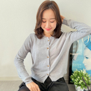 バックル釦カーディガン【7e-831-06129】