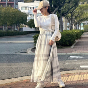 チュールチェックスカート【7e-138-05959】