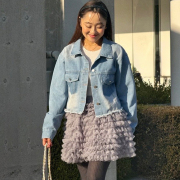 クロップドデニムシャツジャケット【7e-831-06201】