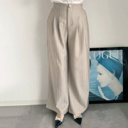 ストライプタックデザインワイドパンツ【7e-831-06277】