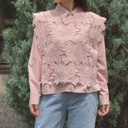 レースベスト＆ブラウスセット【7e-831-06312】