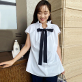 UVカット（接触冷感）グログランリボンブラウス【7i-146-04308】