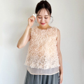 フラワーノースリーブトップス【ネコポスOK】【7g-831-05598】