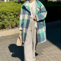 チェックウールMIXコート【7f-174-01484】