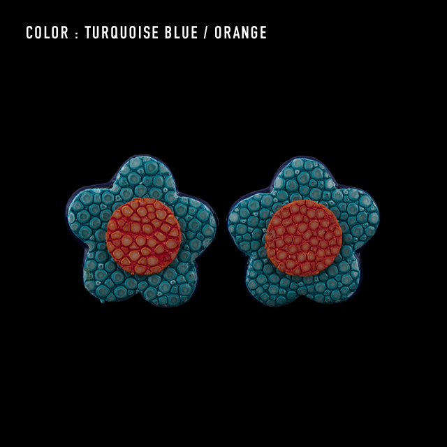 【剛腕】ガルーシャ製 カフリンクス ／ターコイズブルー&オレンジ