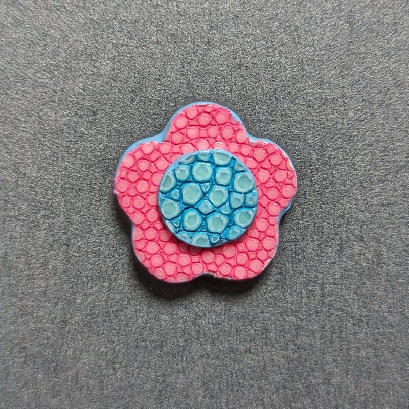 【剛腕】ガルーシャ製 フラワー ブートニエール ／ピンク×ターコイズブルー